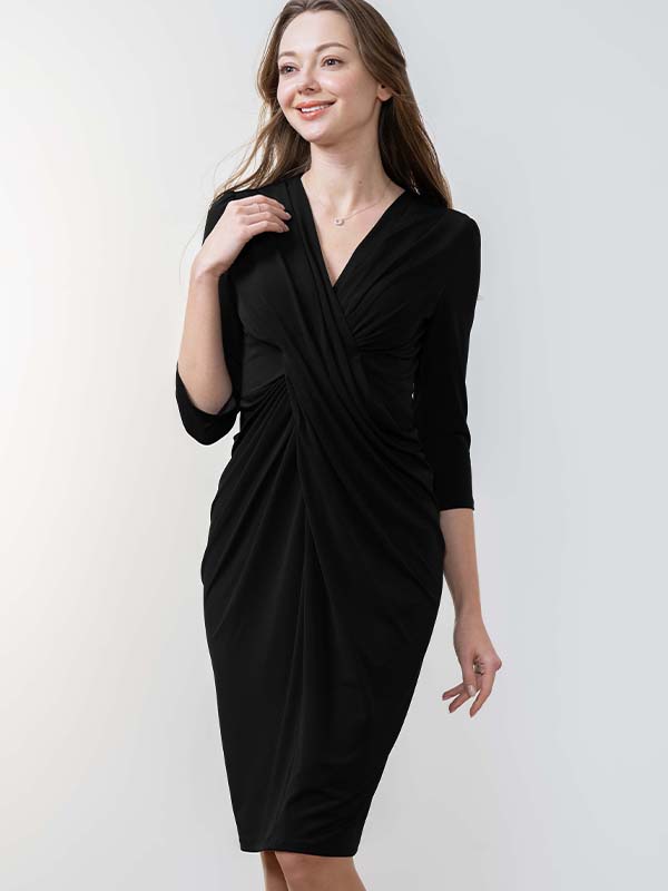 Restock: Black Venus Drape Dress