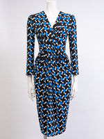 Blue Pinwheel Venus Drape Dress