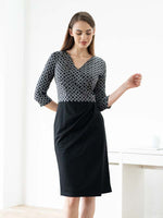 Wool Blend Double Face: Gray Circle X Black Asymmetry Dress