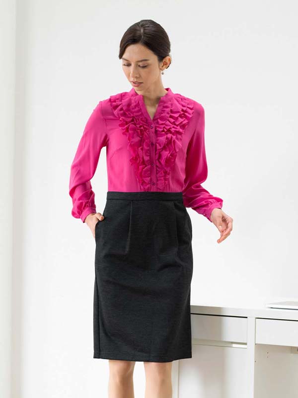 Pink X Charcoal Frill Dress