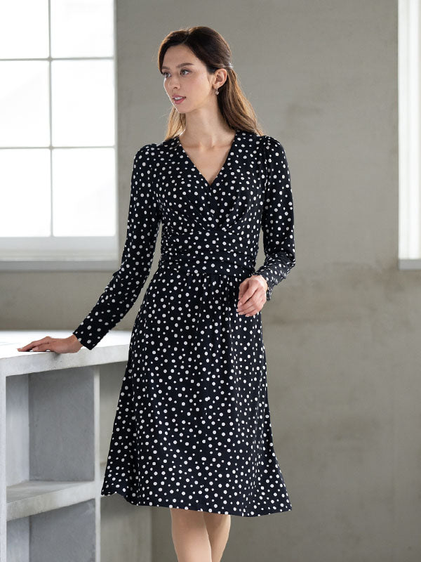 Black Dot A-Line Dress