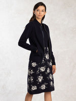 Washable Knit: Navy Rose Knit Dress