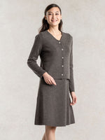 Charcoal Gray Milano Rib V-Neck Dress