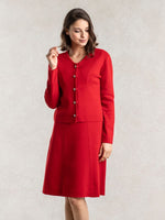 Red Bejeweled Cardigan