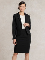 All-Season Material: Black Switch Skirt