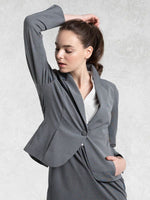 Cotton Blend: Gray Stretch Tailored Jacket
