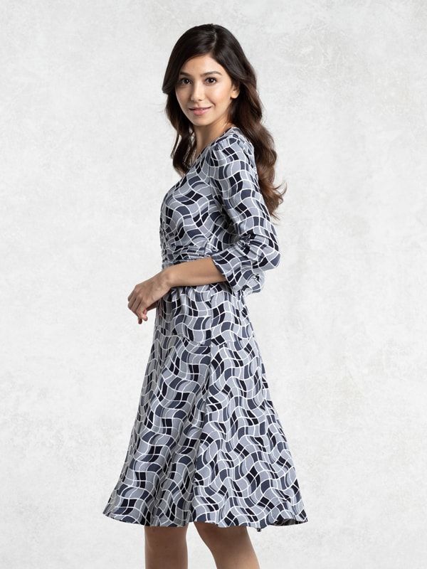 Optical Gray Cache-Coeur Dress