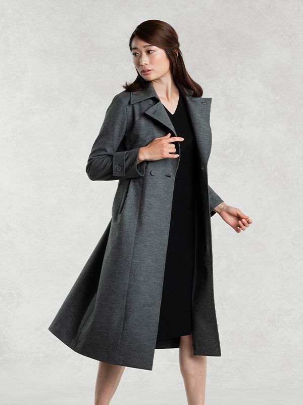 Charcoal Gray Elegant Trench Coat