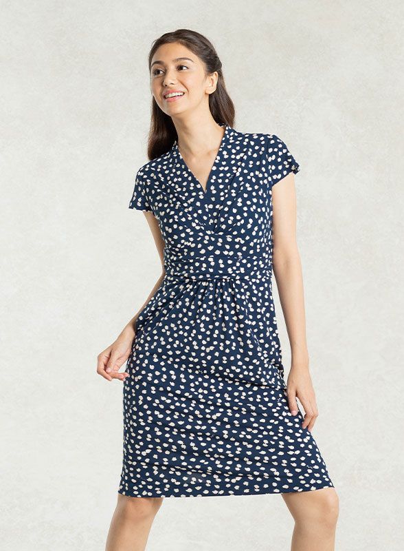 Navy Rice Shower Shell Dress