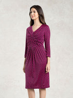 Pink Circle I-Line Tuck Dress
