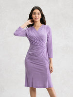 Lavender Cross Link Gather Dress
