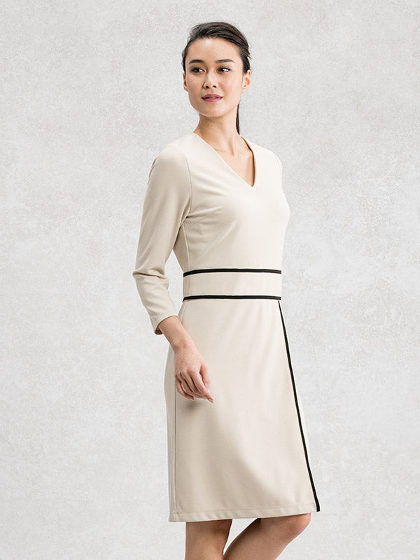 Greige Piping Dress