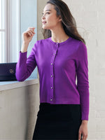 Purple Crew-Neck Cardigan