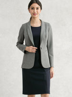 Grey Heathered Stretch Shawl Collar Long Jacket