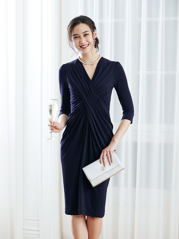 Restock!: Navy Venus Drape Dress