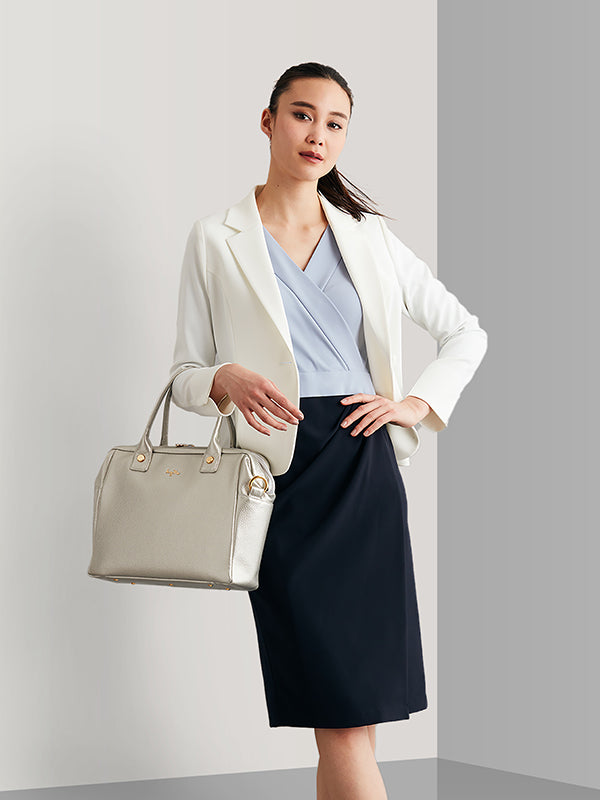 All-Season Material: Saxe Blue X Navy Asymmetry Dress