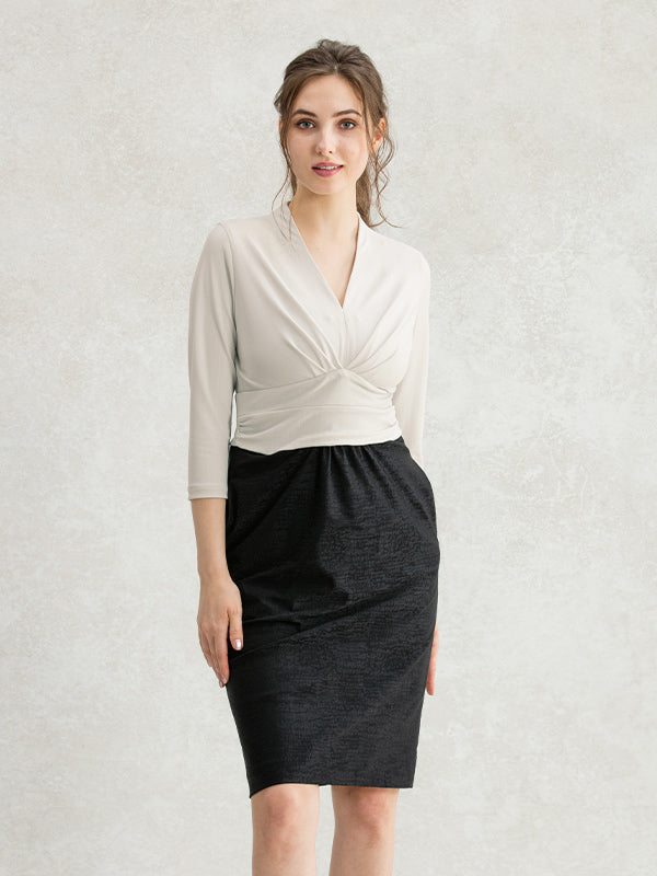 Stretch Jacquard: Stretch Jacquard Gray X Black Shell Dress