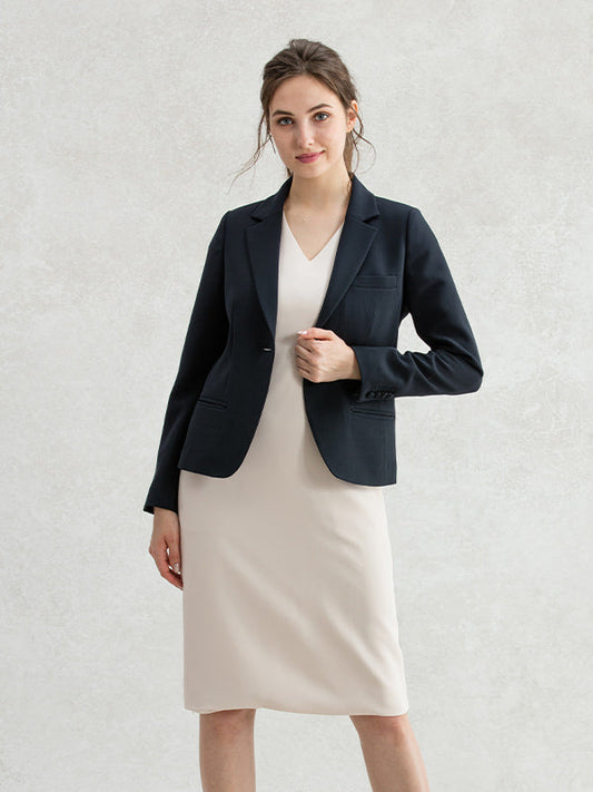 Airy Stretch: Navy Tailored Jacket