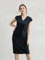 Suit Friendly: Airy Stretch Navy Bizsack Dress