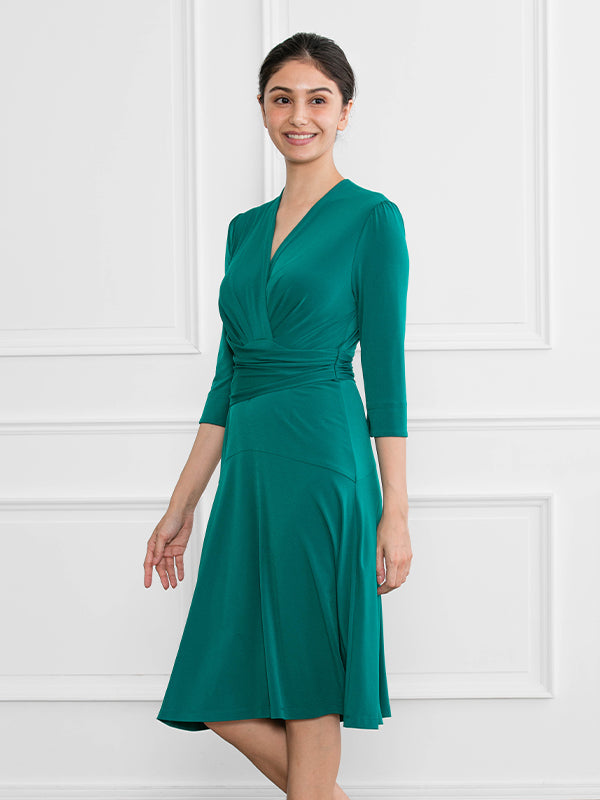 Green Cache-Coeur Dress