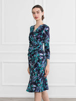 Navy Aroma Gathered Dress