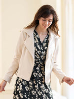 Ivory Beige Stretch Riders Jacket