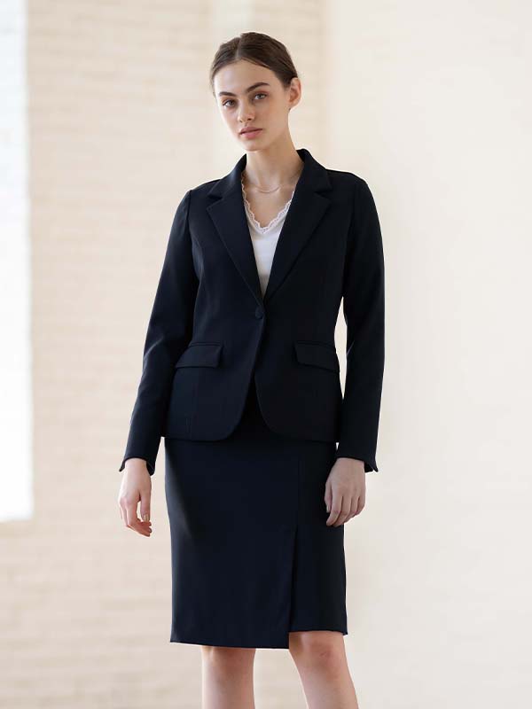 All-Season Material: Navy Wrap Skirt