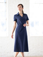 Indigo Blue Stretch Denim Shirt Dress