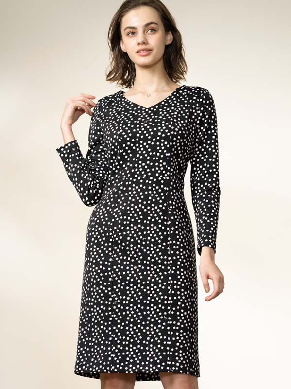 Black Koyuki I-Line Trimming Dress
