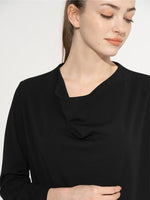 Black Midi Cowl Neck Dress