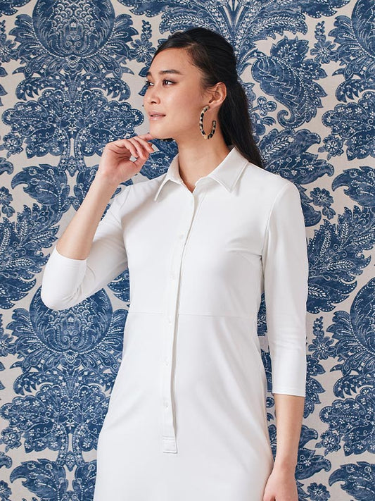 Long Length: White Long Shirt Dress