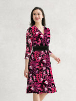 Pink Leaf Marilyn Dress