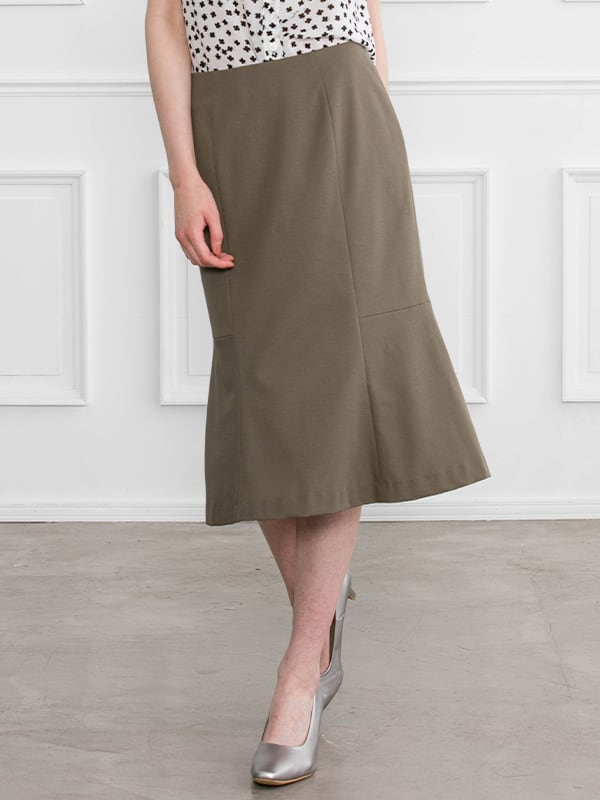 Khaki Midi Mermaid Skirt
