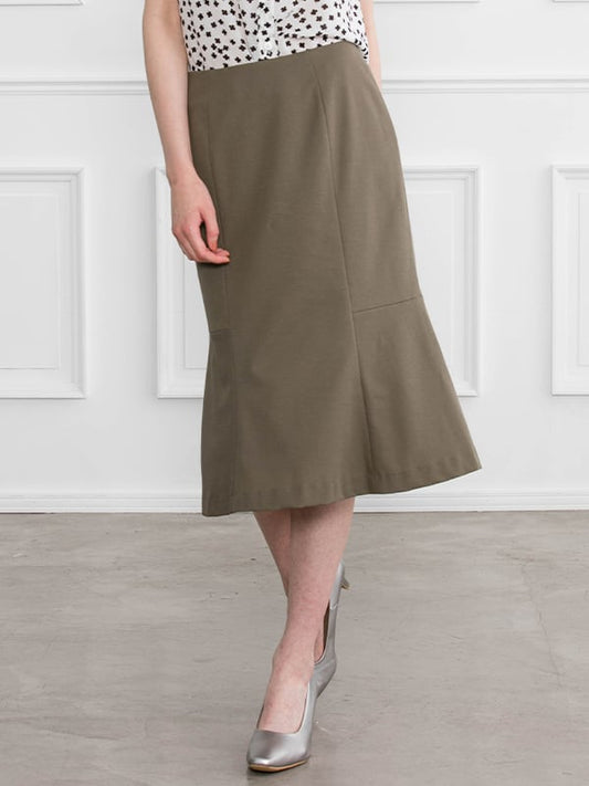 Khaki Midi Mermaid Skirt