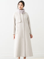 Fur Free Long Coat: White Gray White Gray