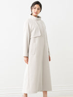 Fur Free Long Coat: White Gray White Gray