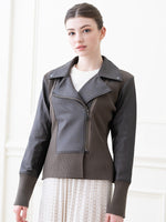 Khaki Knit Docking Riders Jacket