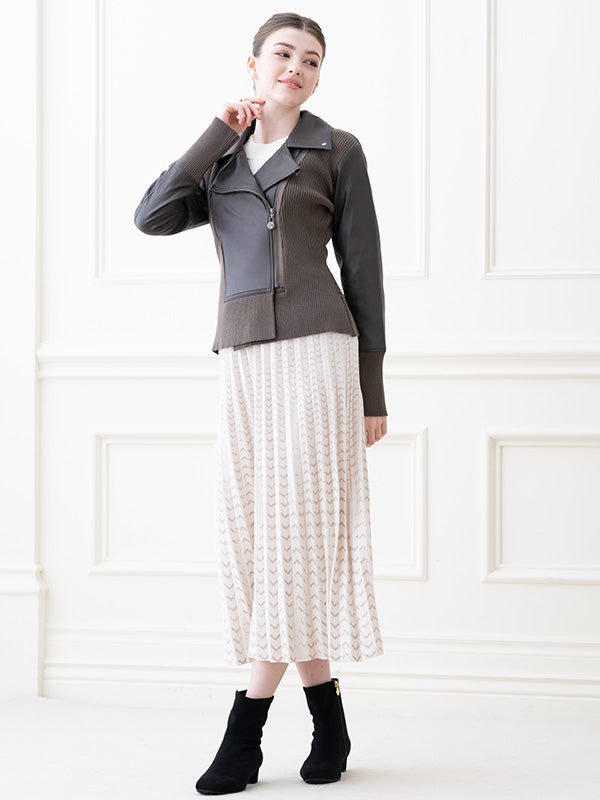 Khaki Knit Docking Riders Jacket