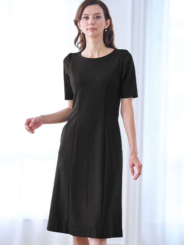 [Smart Stretch] Black A-Line Dress