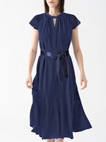 Stretch Chiffon Navy Long Mermaid Dress